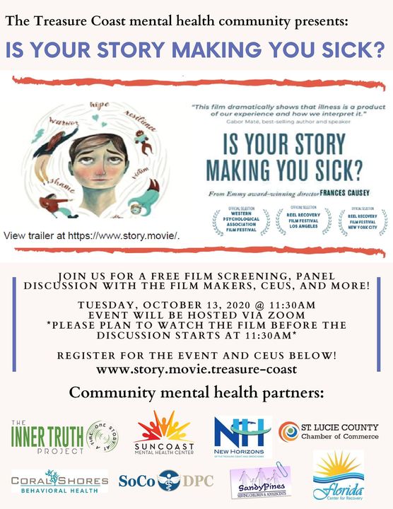 The Treasure Coast mental health community presents: A special film screening and CEU discussion on Tuesday, October 13th, 2020.